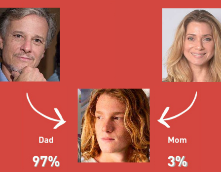 Tela do app que mostra como sera o rosto do filho