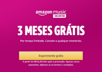 3 Meses de música grátis ilimitada com a Amazon Music