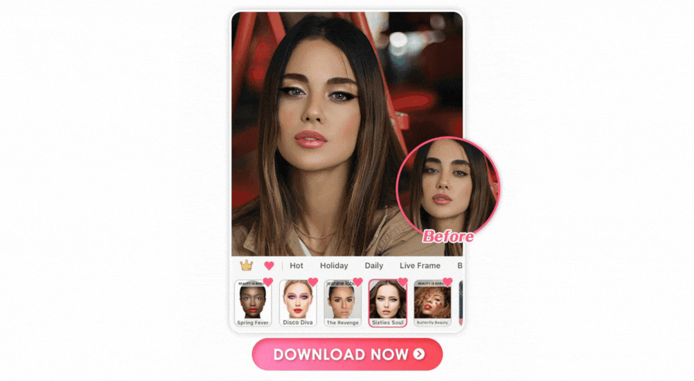 mulheres maquiadas com app de beleza
